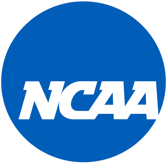 Blue circle NCAA logo with white text