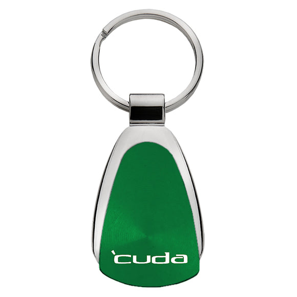 Plymouth Cuda Keychain & Keyring - Green Teardrop