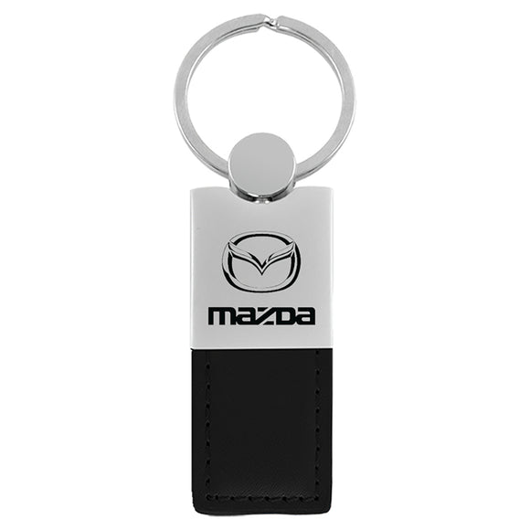 Mazda Keychain & Keyring - Duo Premium Black Leather
