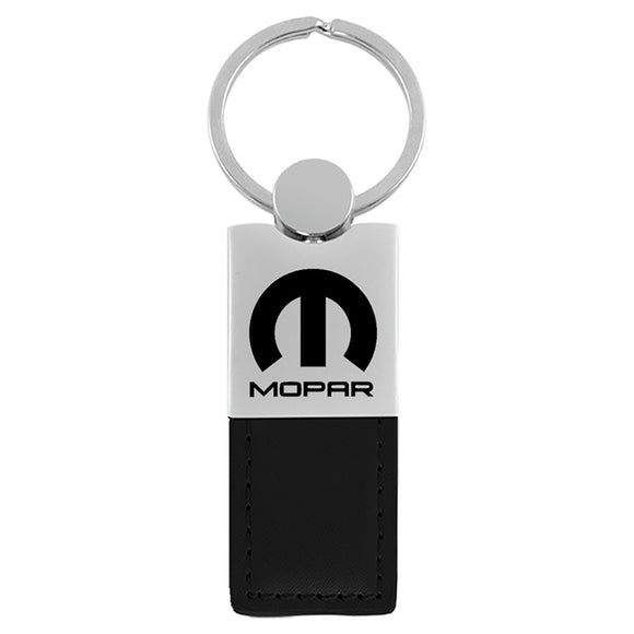Mopar Keychain & Keyring - Duo Premium Black Leather