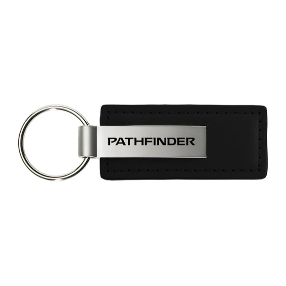 Nissan Pathfinder Black Leather Key Chain & Key Ring