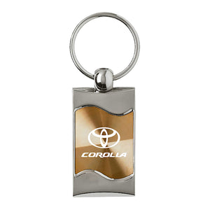 Toyota Corolla Keychain & Keyring - Gold Wave