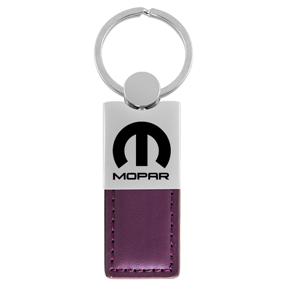 Mopar Keychain & Keyring - Duo Premium Purple Leather