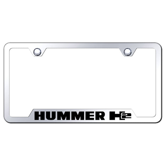 Hummer H2 License Plate Frame - Laser Etched Cut-Out Frame - Stainless Steel