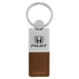 Honda Pilot Keychain & Keyring - Duo Premium Brown Leather