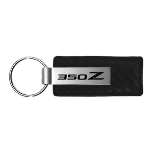 Nissan 350Z Keychain & Keyring - Carbon Fiber Texture Leather