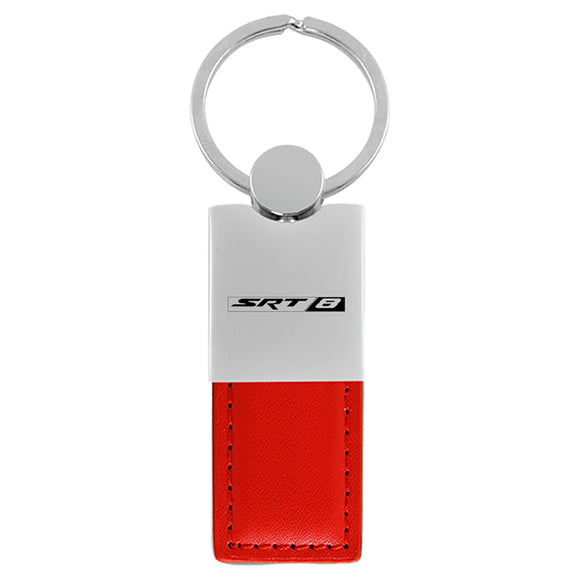 Dodge SRT-8 Keychain & Keyring - Duo Premium Red Leather