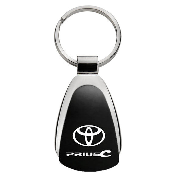 Toyota Prius C Keychain & Keyring - Black Teardrop