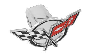 Chevy Metal Trailer Hitch Cover Plug C5 Corvette Design 3D Flag Emblem