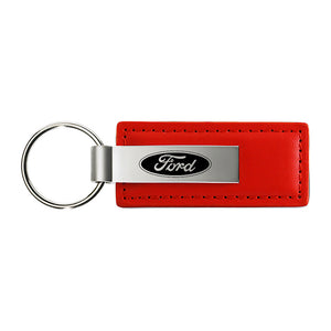Ford Keychain & Keyring - Red Premium Leather