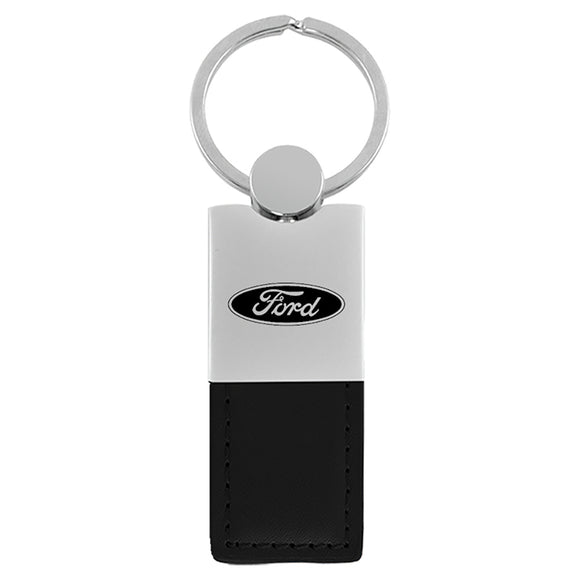 Ford Keychain & Keyring - Duo Premium Black Leather