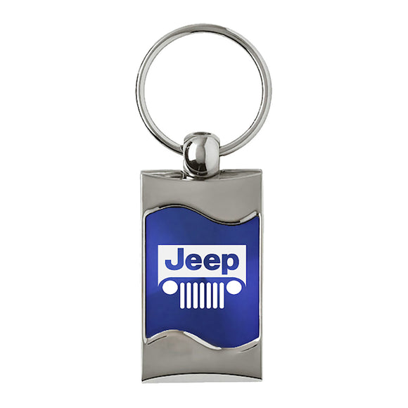 Jeep Grill Keychain & Keyring - Blue Wave