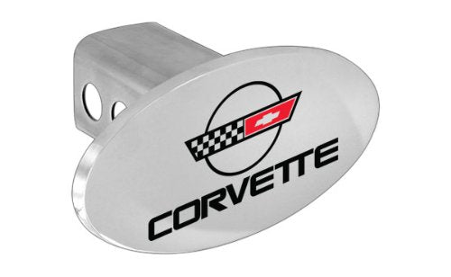 Chevy Metal Trailer Hitch Cover Plug, C4 Corvette Design Hitch Cover