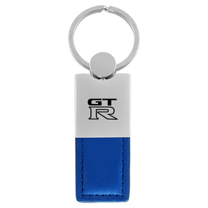 Nissan GT-R Keychain & Keyring - Duo Premium Blue Leather