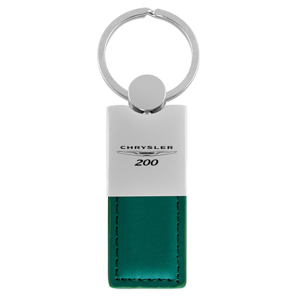 Chrysler 200 Keychain & Keyring - Duo Premium Green Leather