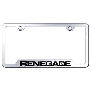 Jeep Renegade License Plate Frame - Laser Etched Cut-Out Frame - Mirrored