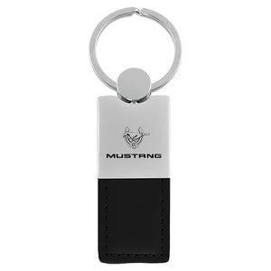 Ford Mustang 45th Ann. Keychain & Keyring - Duo Premium Black Leather