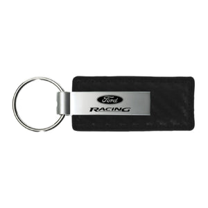Ford Racing Keychain & Keyring - Carbon Fiber Texture Leather