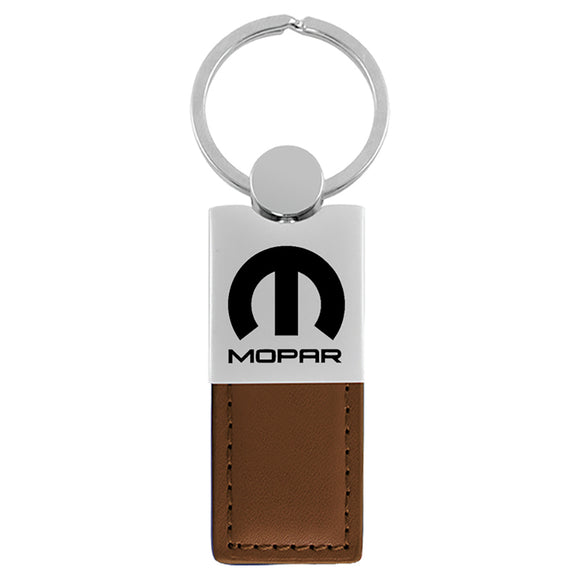 Mopar Keychain & Keyring - Duo Premium Brown Leather