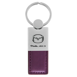 Mazda Miata MX-5 Keychain & Keyring - Duo Premium Purple Leather