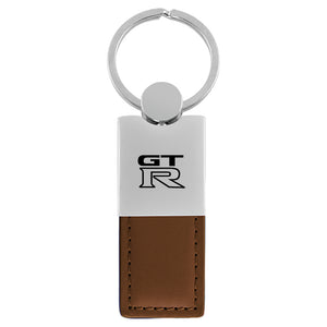 Nissan GT-R Keychain & Keyring - Duo Premium Brown Leather