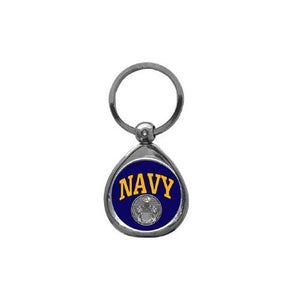Navy Keychain & Keyring - Premium Oval