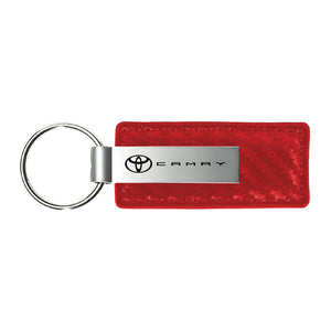 Toyota Camry Keychain & Keyring - Red Carbon Fiber Texture Leather