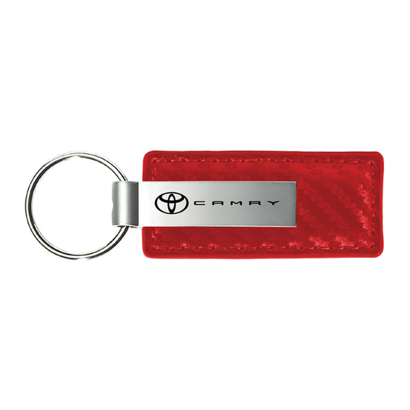 Toyota Camry Keychain & Keyring - Red Carbon Fiber Texture Leather