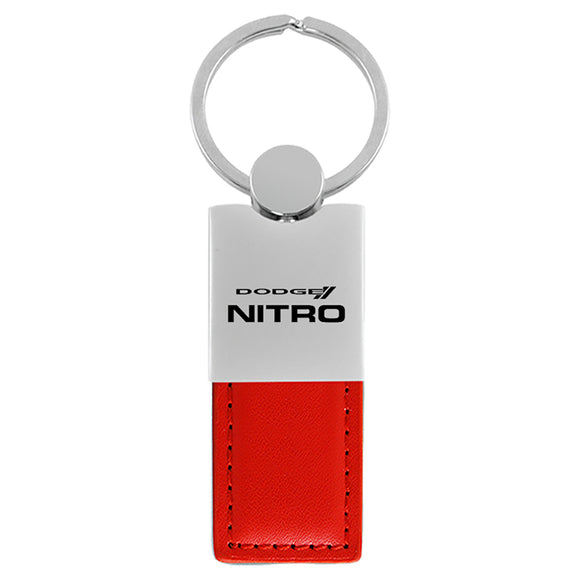 Dodge Nitro Keychain & Keyring - Duo Premium Red Leather
