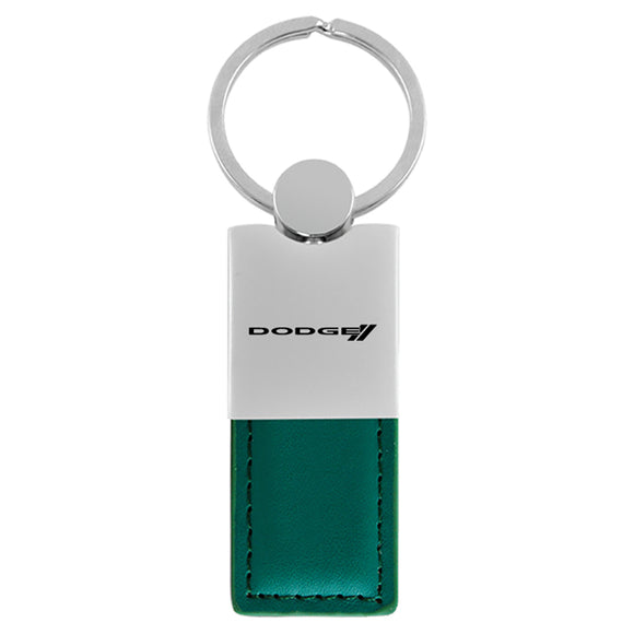 Dodge Stripe Keychain & Keyring - Duo Premium Green Leather