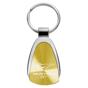 Ford Mustang GT Keychain & Keyring - Gold Teardrop