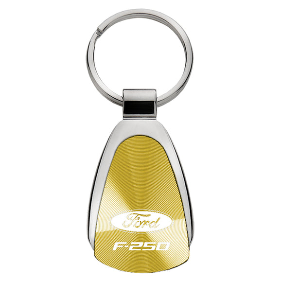 Ford F-250 Keychain & Keyring - Gold Teardrop