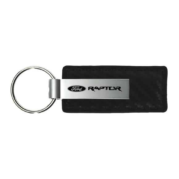 Ford Raptor Keychain & Keyring - Carbon Fiber Texture Leather