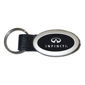 Infiniti Keychain & Keyring - Black Leather Oval