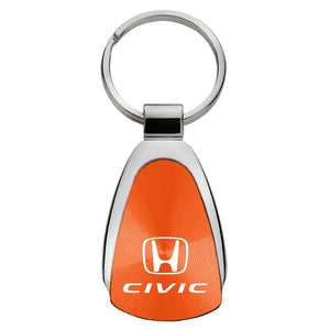 Honda Civic Keychain & Keyring - Orange Teardrop