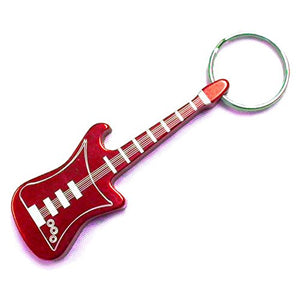 Guitar Keychain & Keyring - Bottle Opener - Red