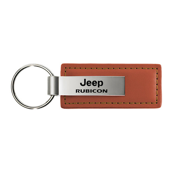 Jeep Rubicon Keychain & Keyring - Brown Premium Leather