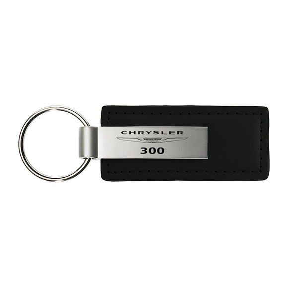 Chrysler 300 Keychain & Keyring - Premium Black Leather