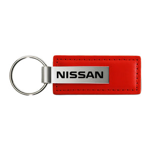 Nissan Keychain & Keyring - Red Premium Leather