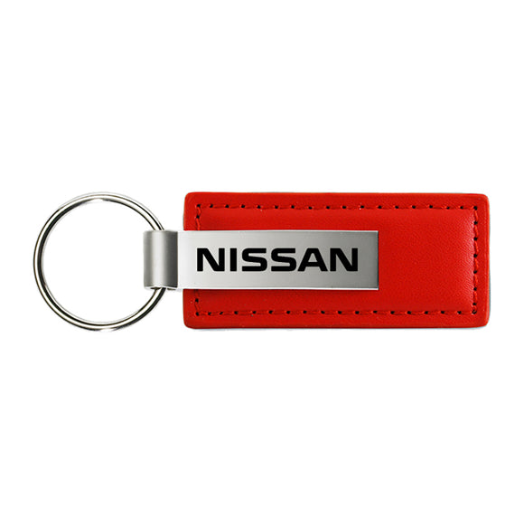 Nissan Keychain & Keyring - Red Premium Leather