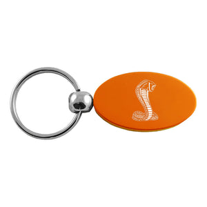 Ford Mustang Shelby Cobra Keychain & Keyring - Orange Oval