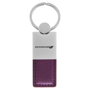 Dodge Stripe Keychain & Keyring - Duo Premium Purple Leather