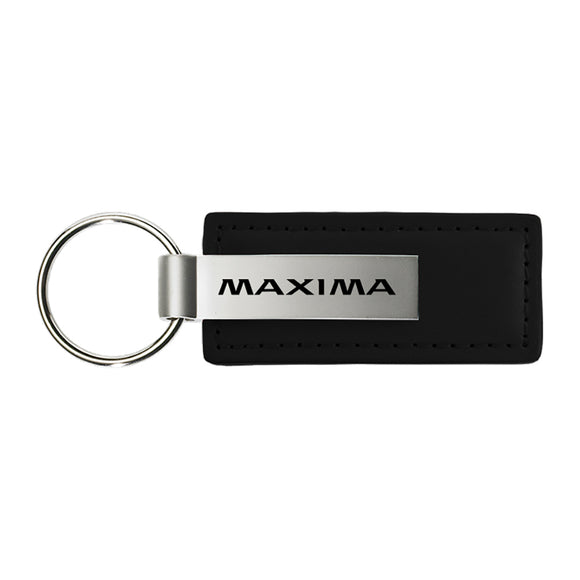 Nissan Maxima Black Leather Key Chain & Key Ring