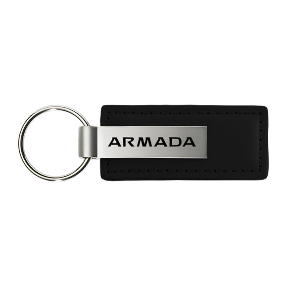 Nissan Armada Black Leather Key Chain & Key Ring