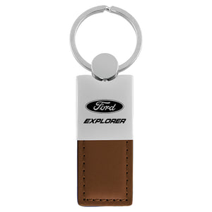 Ford Explorer Keychain & Keyring - Duo Premium Brown Leather