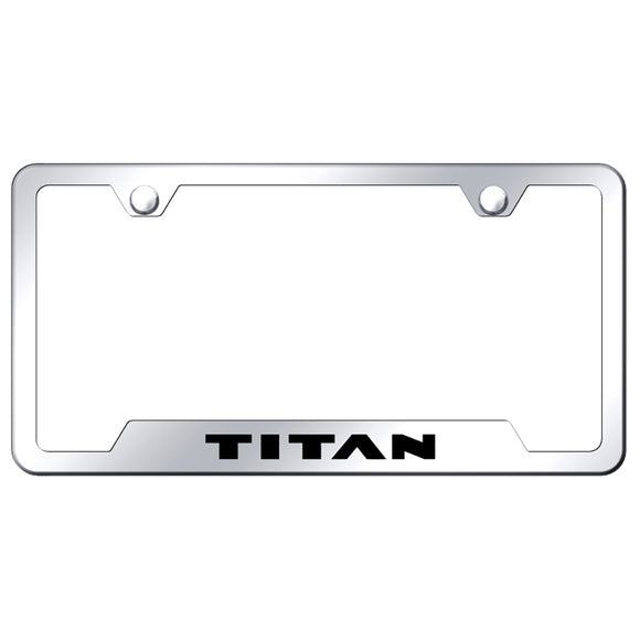 Nissan Titan License Plate Frame - Laser Etched Cut-Out Frame - Stainless Steel