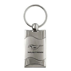 Ford Mustang Keychain & Keyring - Silver Wave