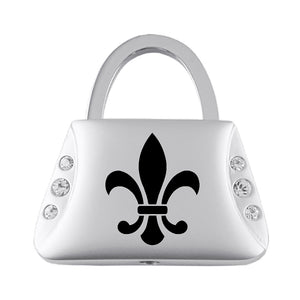 Fleur-De-Lis Keychain & Keyring - Purse with Bling