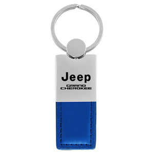 Jeep Grand Cherokee Keychain & Keyring - Duo Premium Blue Leather