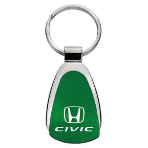 Honda Civic Keychain & Keyring - Green Teardrop
